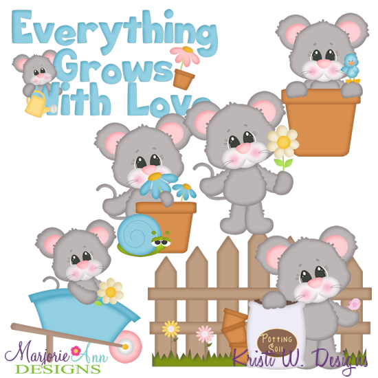 Everything Grows With Love-Mice SVG Cutting Files +Clipart - Click Image to Close